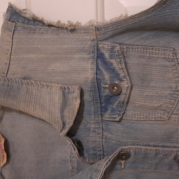 Sparkle, denim, roses, Vest 2x or great as oversize vest for l/xl rock n roll - Picture 7 of 8